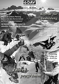 Jahresprogramm &copy; Deutscher Alpenverein - Sektion Rheinland-K�ln - K�lner Alpenverein