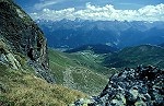Komperdell, Alpkopf und Oberinntal von der Kanzel