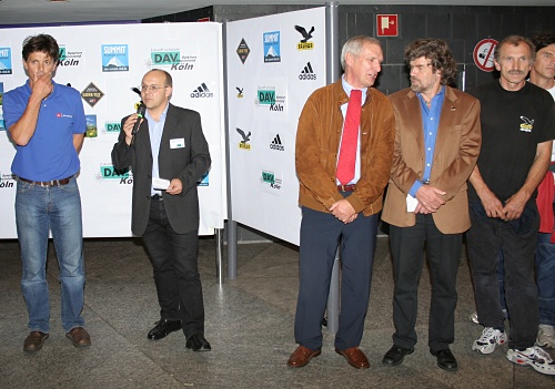 Herbert Raffalt, Kalle Kubatschka, Ludwig Wucherpfennig, Reinhold Messner, Kurt Albert (v.l.)