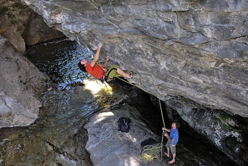 Gerhard Schaar in Mystic River 7a, Hochsteg, Foto: S. Klampferer