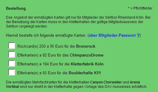 Mitglieder-Passwort © Deutscher Alpenverein Sektion Rheinland-Köln
