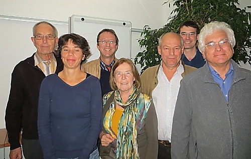 Der neue CIPRA-Vorstand (v.l.n.r.): Peter Dill (DAV), Irene Brendt (MW), Dr. Stefan K%EF%BF%BDhler (DAV), Christine Eben (NF), Axel Doering (BN), Florian Lintzmeyer (BN), Erwin Rothgang (DAV), Joachim F%EF%BF%BDnfst%EF%BF%BDck (LBV) fehlt auf diesem Bild.