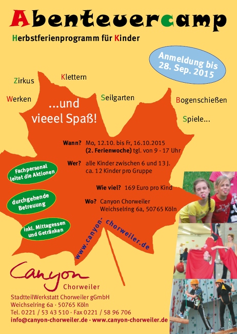 Abenteuercamp in den Herbstferien im Canyon