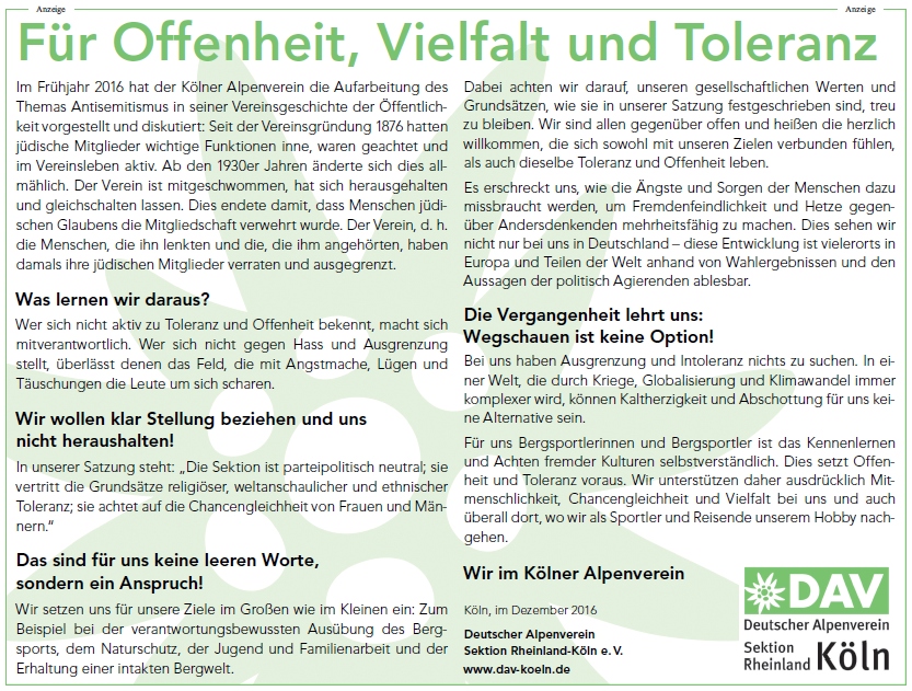 F%C3%BCr Offenheit, Vielfalt und Toleranz