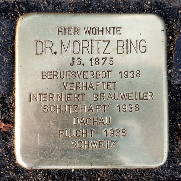 Stolperstein f%EF%BF%BDr Dr. Moritz Bing