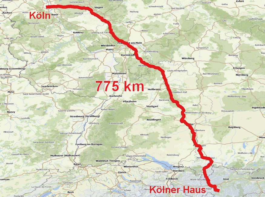 Gemeinsam 775 Kilometer von K%EF%BF%BDln zum K%EF%BF%BDlner Haus