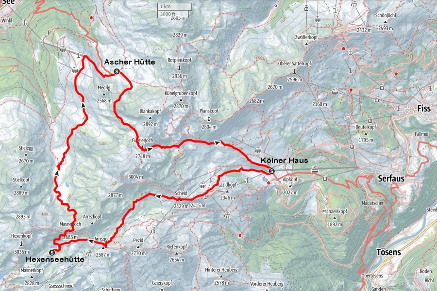 Furglerrunde - 3-Tages-H%EF%BF%BD%EF%BF%BDttentour in der Samnaungruppe