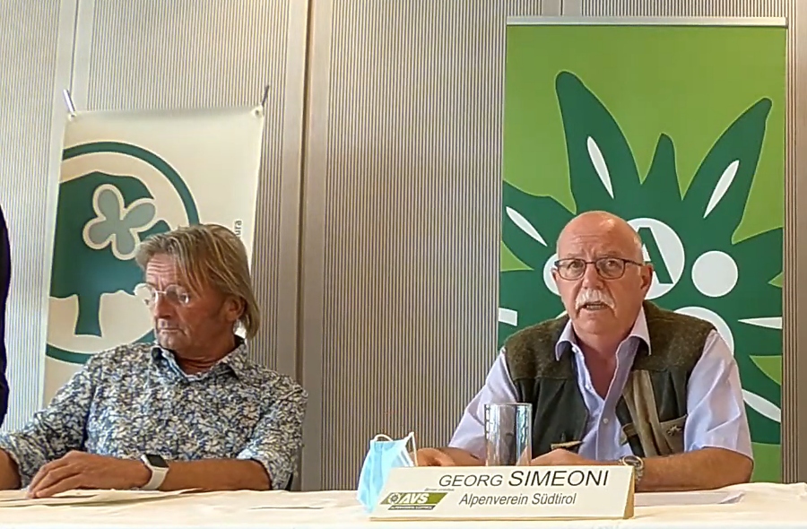 Georg Simeoni, Pr%EF%BF%BD%EF%BF%BDsident des AVS (r.) und Klauspeter Dissinger, Dachverband f%EF%BF%BD%EF%BF%BDr Natur- und Umweltschutz in S%EF%BF%BD%EF%BF%BDdtirol - Foto: AVS