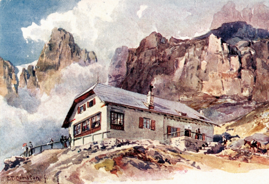 K%EF%BF%BD%EF%BF%BDlner H%EF%BF%BD%EF%BF%BDtte im Rosengarten - E.T. Compton - 1900
