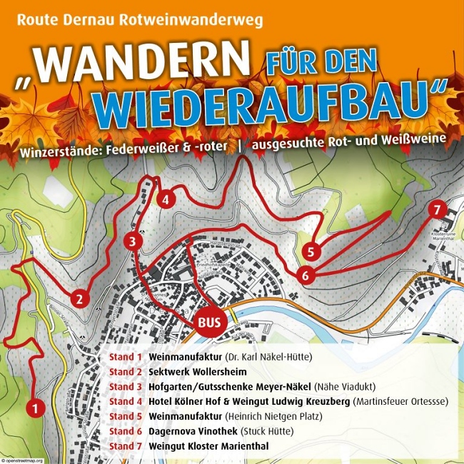 Wandern fr den Wiederaufbau in Dernau, Rech, Mayschoss