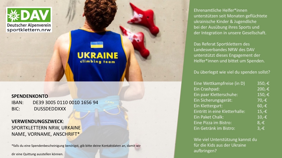 Spendenaktion f%C3%BCr Ukrainische Kletterer