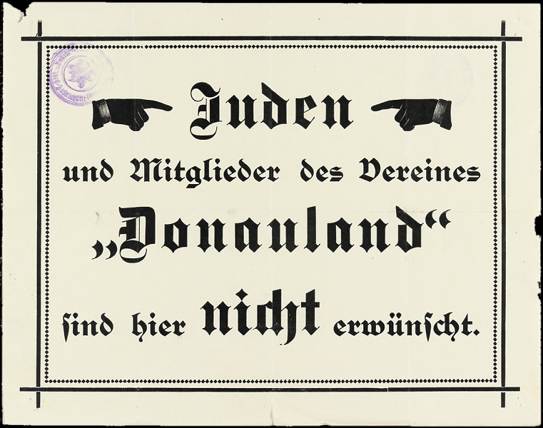 Antisemitisches Schild an H%C3%BCtten des DuOeAV in den 1930er Jahren / Foto: DAV Archiv