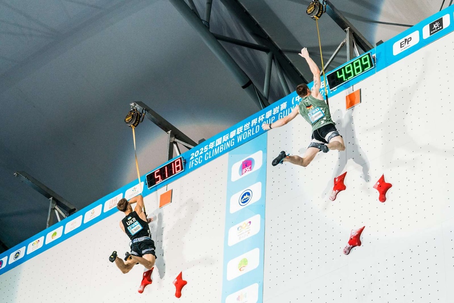 Leander Carmanns holt sich die Bronzemedaille / Foto: Caleb Timmerman/IFSC