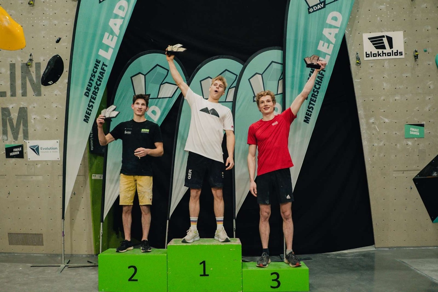 Deutsche Meisterschaft Lead: Podium der Herren / Foto: DAV/Pavlo Vekl