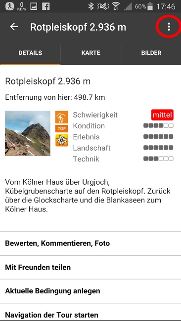 Menu %27Mehr%27 in der App