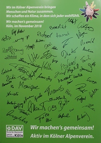 Unterschriften der Ehrenamtlichen - Ehrenamtsfest 2018