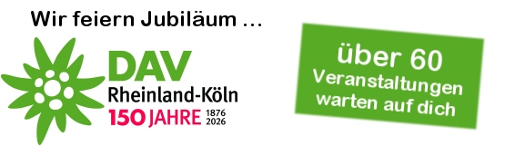 Jubiläumsprogramm 150 Jahre Kölner Alpenverein