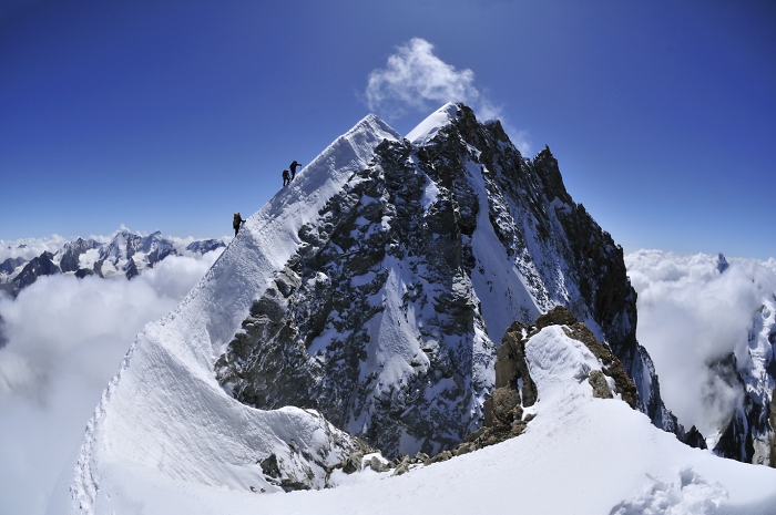 [227] Gipfelgrat Weisshorn / Foto: Ralf Gantzhorn